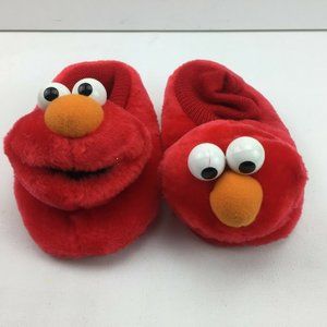 Sox Tab Elmo Slippers Socks Soft Shoes Sesame Street Red Kids L 9-10